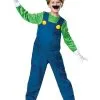 Spirit Halloween Kids Luigi Costume Deluxe- Mario Bros. -Spirit Halloween 01196583 a