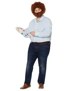 Spirit Halloween Adult Bob Ross Plus Size Costume 7 Spirit Halloween Adult Bob Ross Plus Size Costume -Spirit Halloween 01393990 c