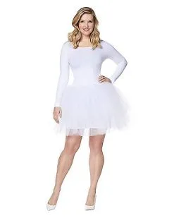 Spirit Halloween White Plus Size Tutu Starter Dress