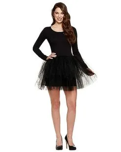 Spirit Halloween Adult Black Starter Tutu Dress -Spirit Halloween 01394915 a