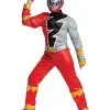 Spirit Halloween Kids Red Ranger Muscle Costume - Power Rangers Dino Fury