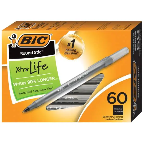 BIC PEN BOX OF 60 BLACK PENS 3 BIC PEN BOX OF 60 BLACK PENS