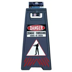 BEWARE OF ZOMBIE SIGN & TAPE