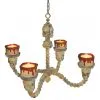 CHANDELIER LIGHTED BONE COLOR 2 CHANDELIER LIGHTED BONE COLOR -Spirit Halloween oc11733