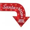 SANTA STOP HERE VINTAGE SIGN 2 SANTA STOP HERE VINTAGE SIGN -Spirit Halloween ss34646g