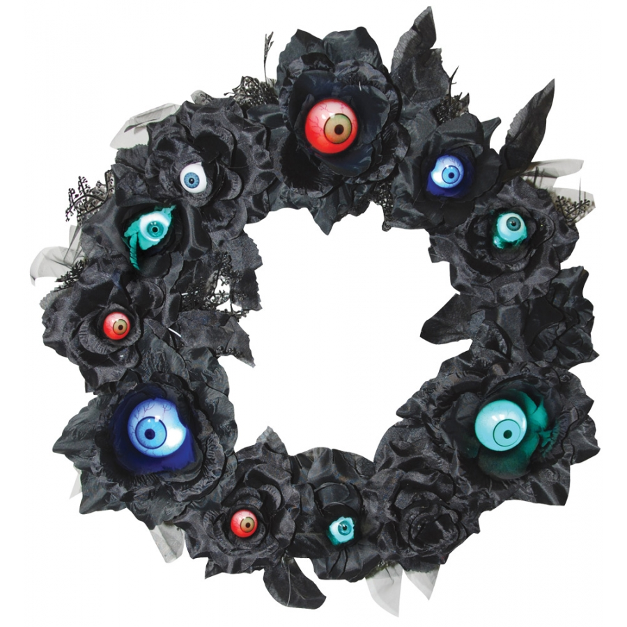 WREATH 15IN LU EYEBALL BLACK 3 WREATH 15IN LU EYEBALL BLACK
